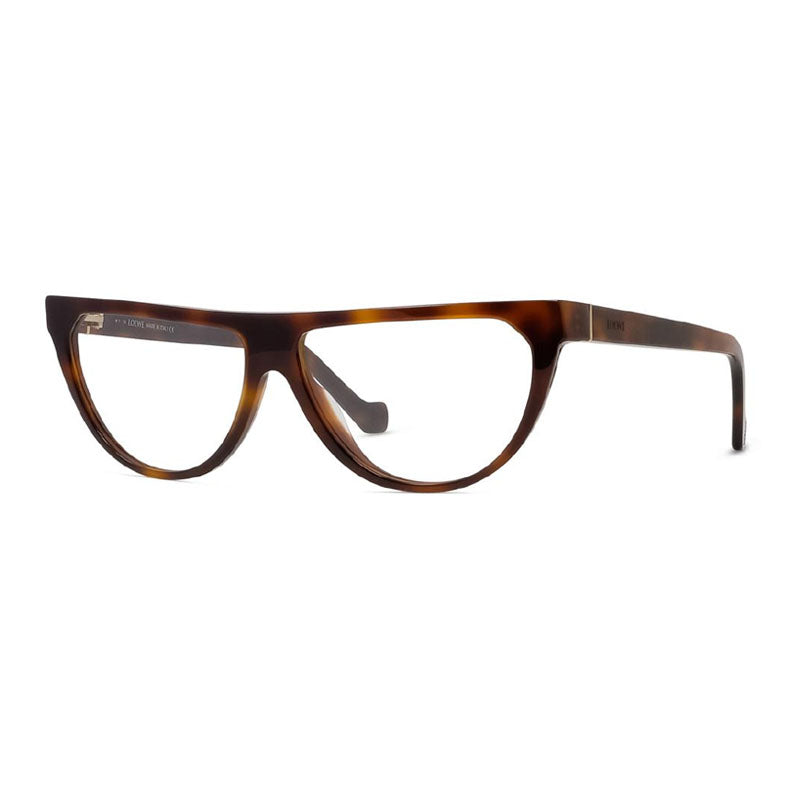Loewe Eyeglasses Aviator Full Rim, Dark Havana Frame and Clear Demo Lenses Lens LW50023I052
