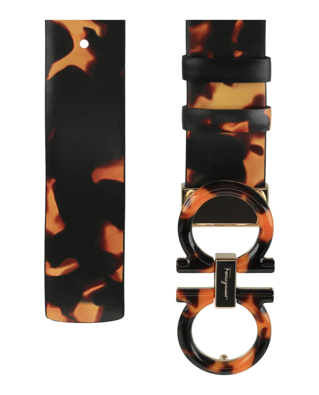 Ferragamo Womens Double Gancini Belt