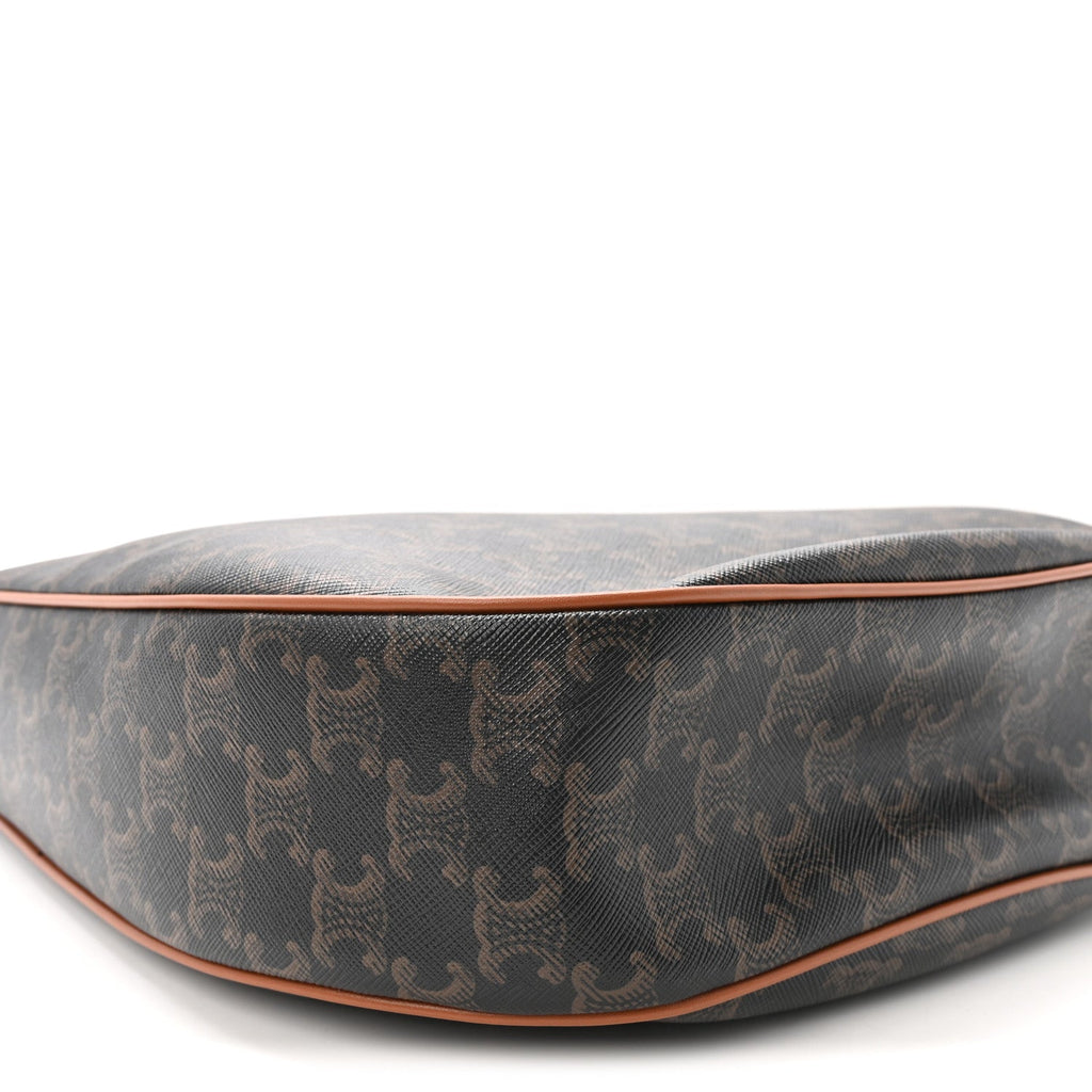 Calfskin Triomphe Canvas Heloise Shoulder Bag Tan