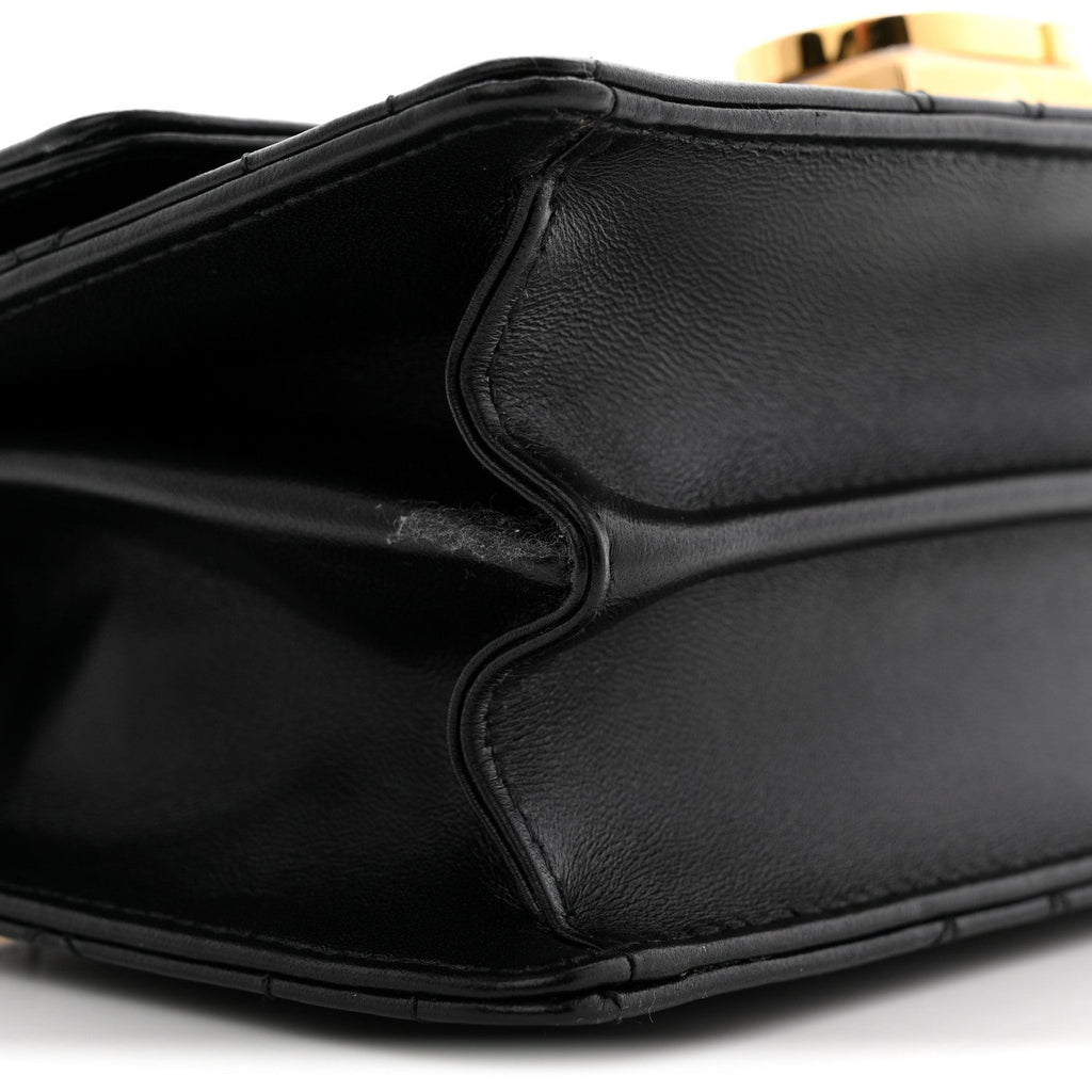 Calfskin Cannage Mini Ange Bag Black