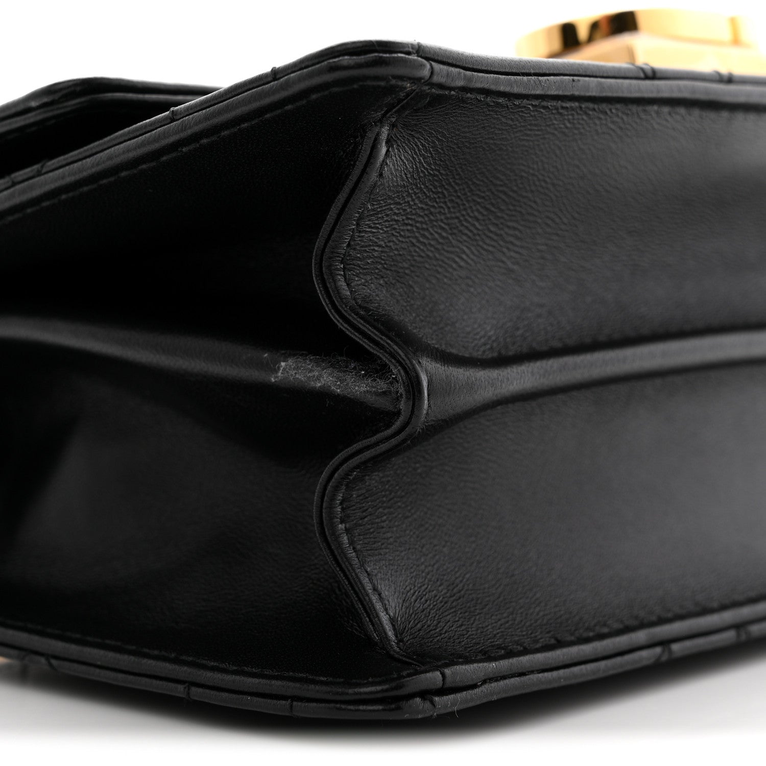 Calfskin Cannage Mini Ange Bag Black
