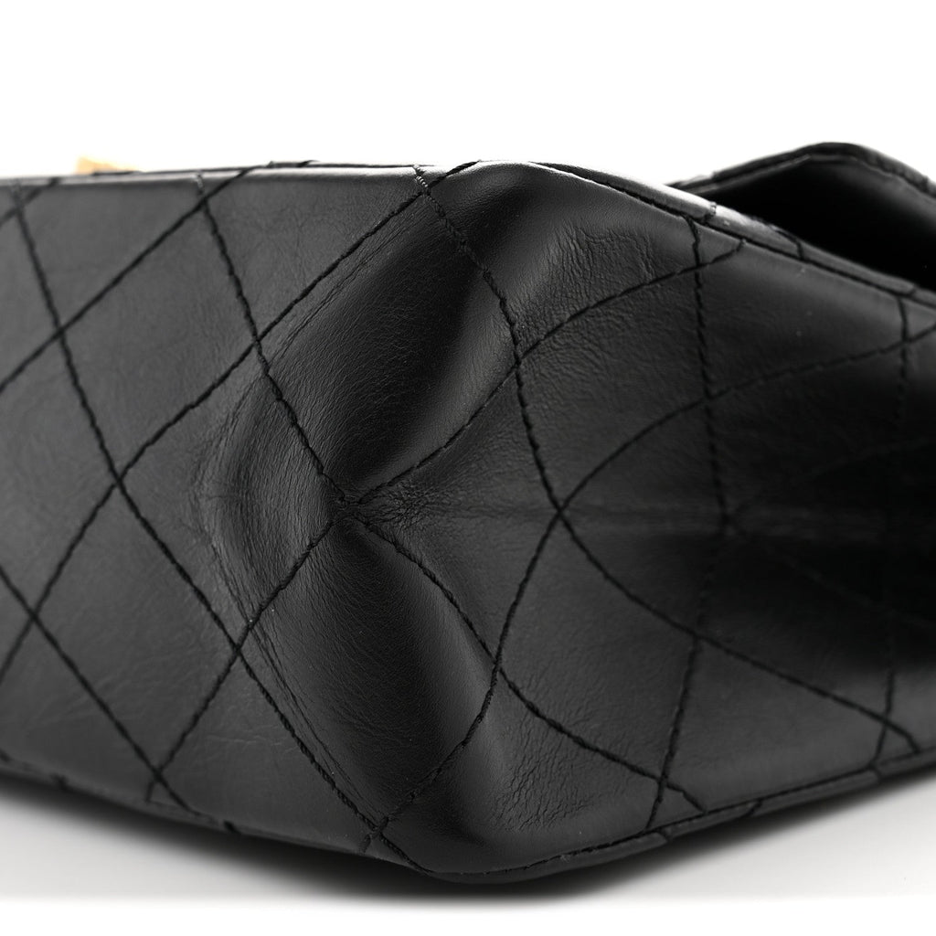 Aged Calfskin Quilted 2.55 Reissue 226 Flap Black