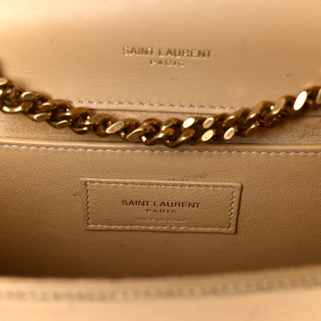 Metallic Calfskin Small Classic Monogram Kate Tassel Satchel Gold
