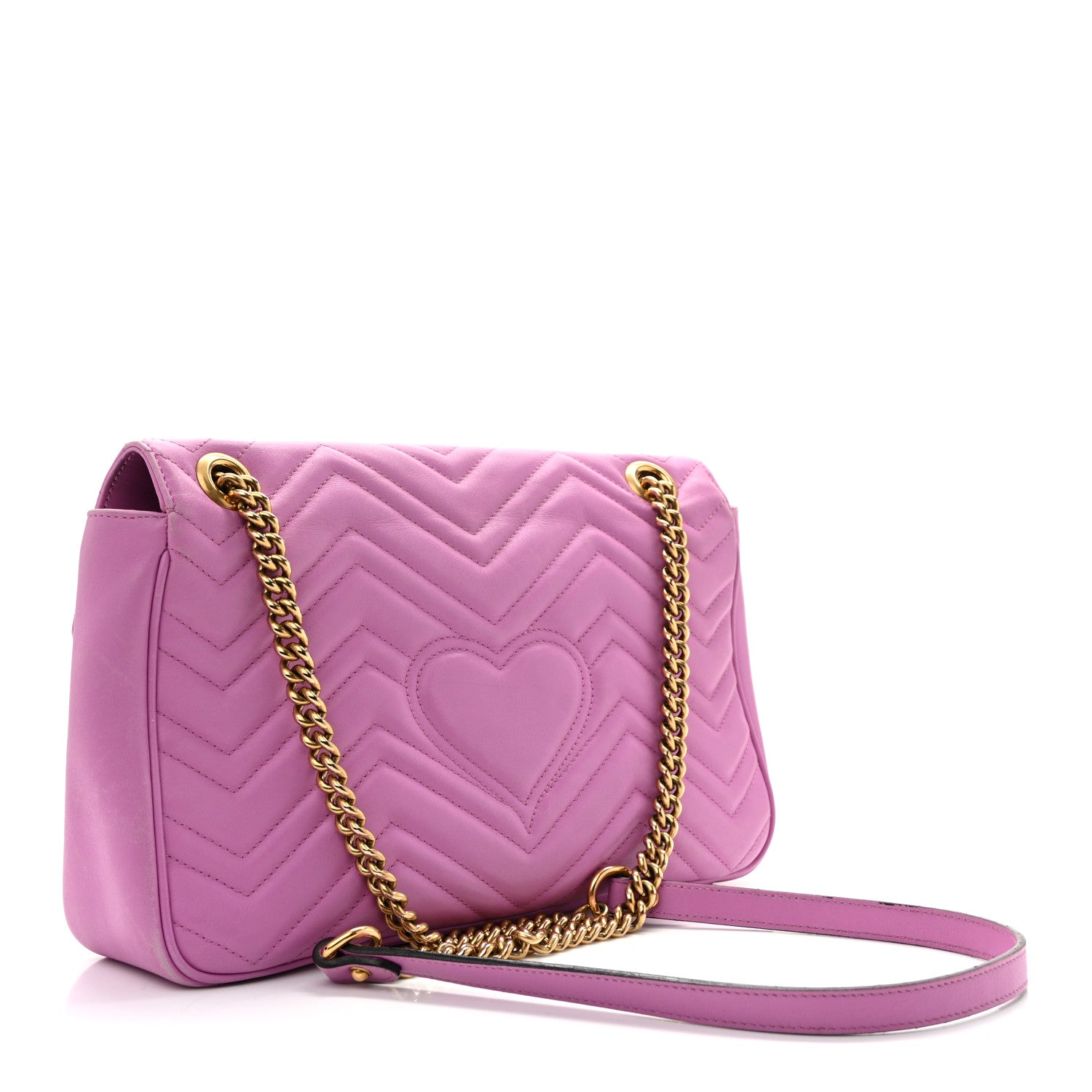 Calfskin Matelasse Medium GG Marmont Shoulder Bag Candy Mousse
