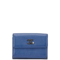Chanel Coco Mark Lucky Flower Leather Tri-fold Wallet