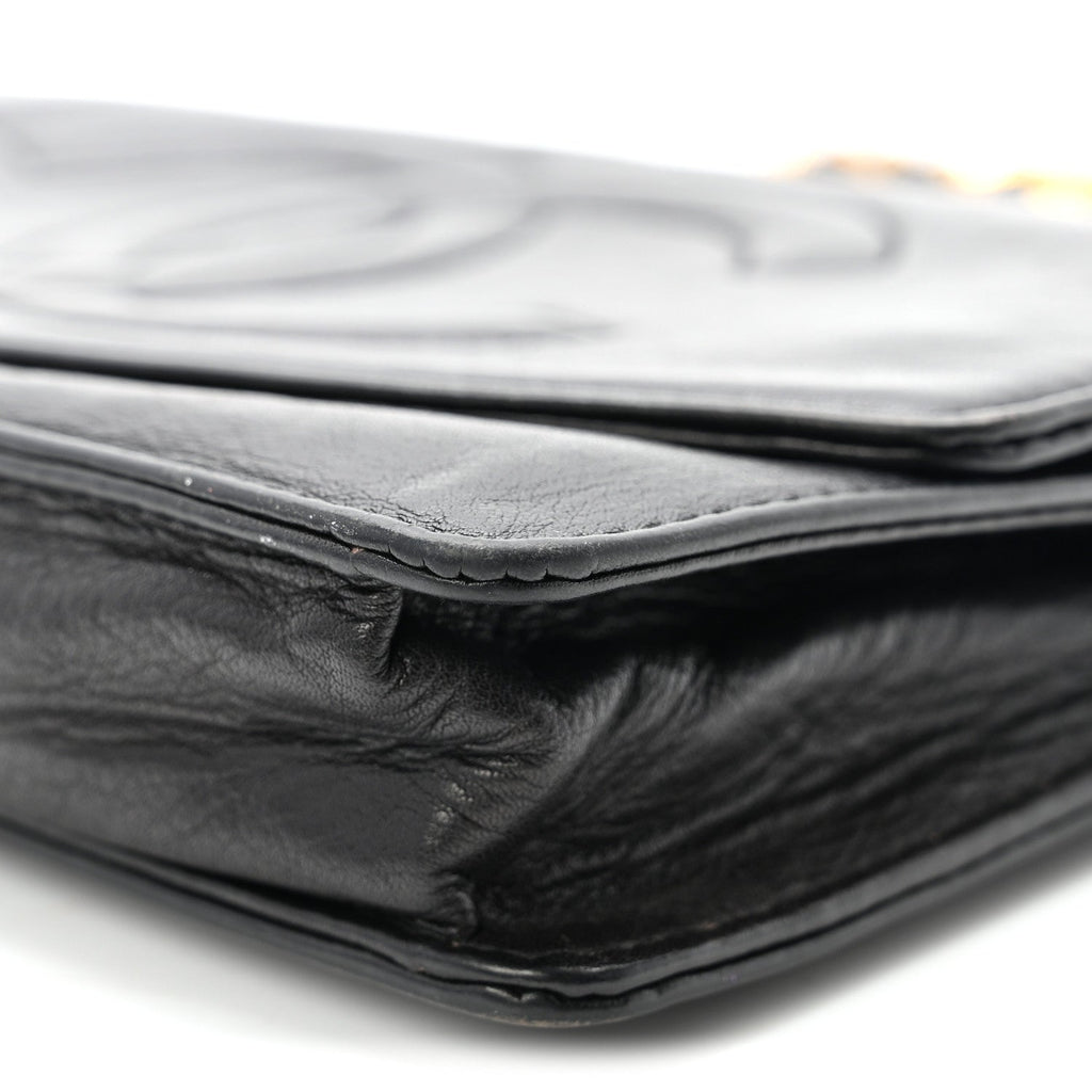 Lambskin Timeless CC Wallet On Chain WOC Black