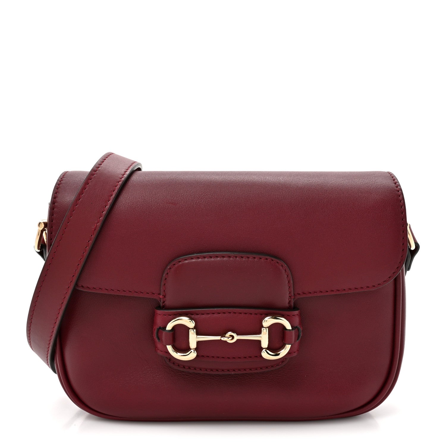 Soft Calfskin Horsebit 1955 Small Shoulder Bag Rosso Ancora