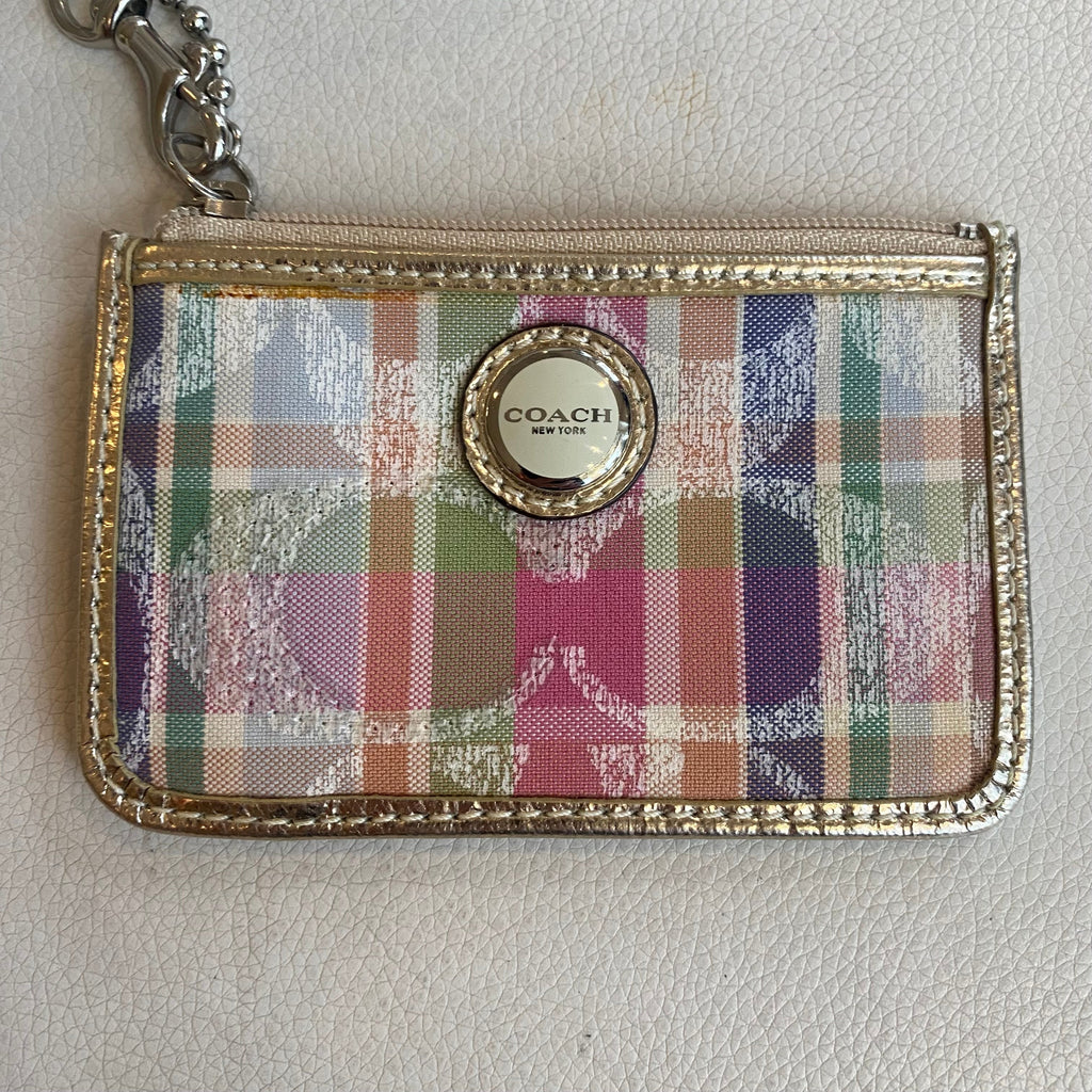 COACH #L1220-23521 Poppy Tote Shoulder Bag Embroidered C Tan Multicolor