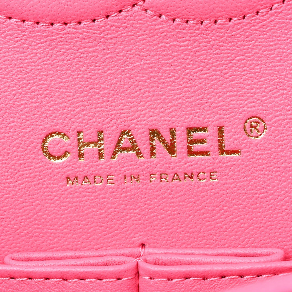 Caviar Quilted Medium Double Flap Pink
