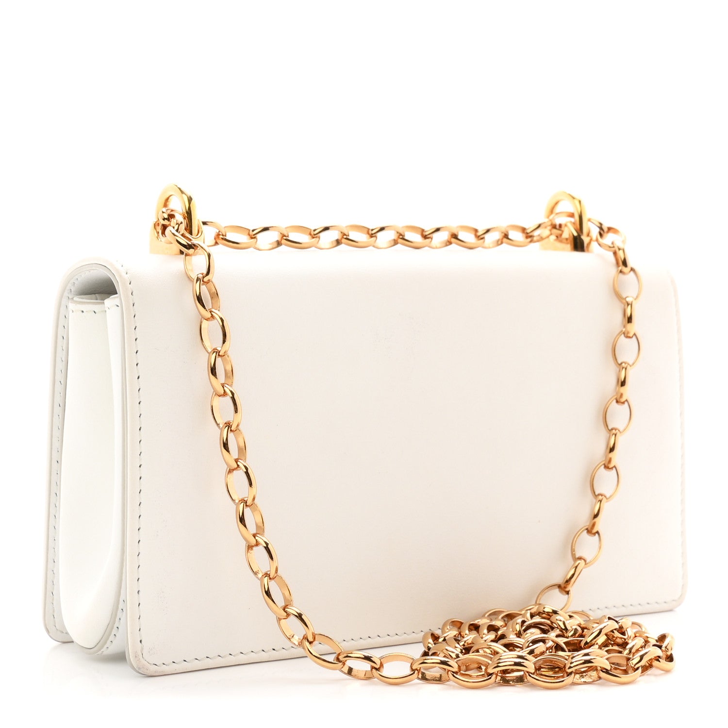 Calfskin DG Girls Phone Shoulder Bag White