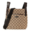 Monogram Flat Messenger Bag Dark Brown