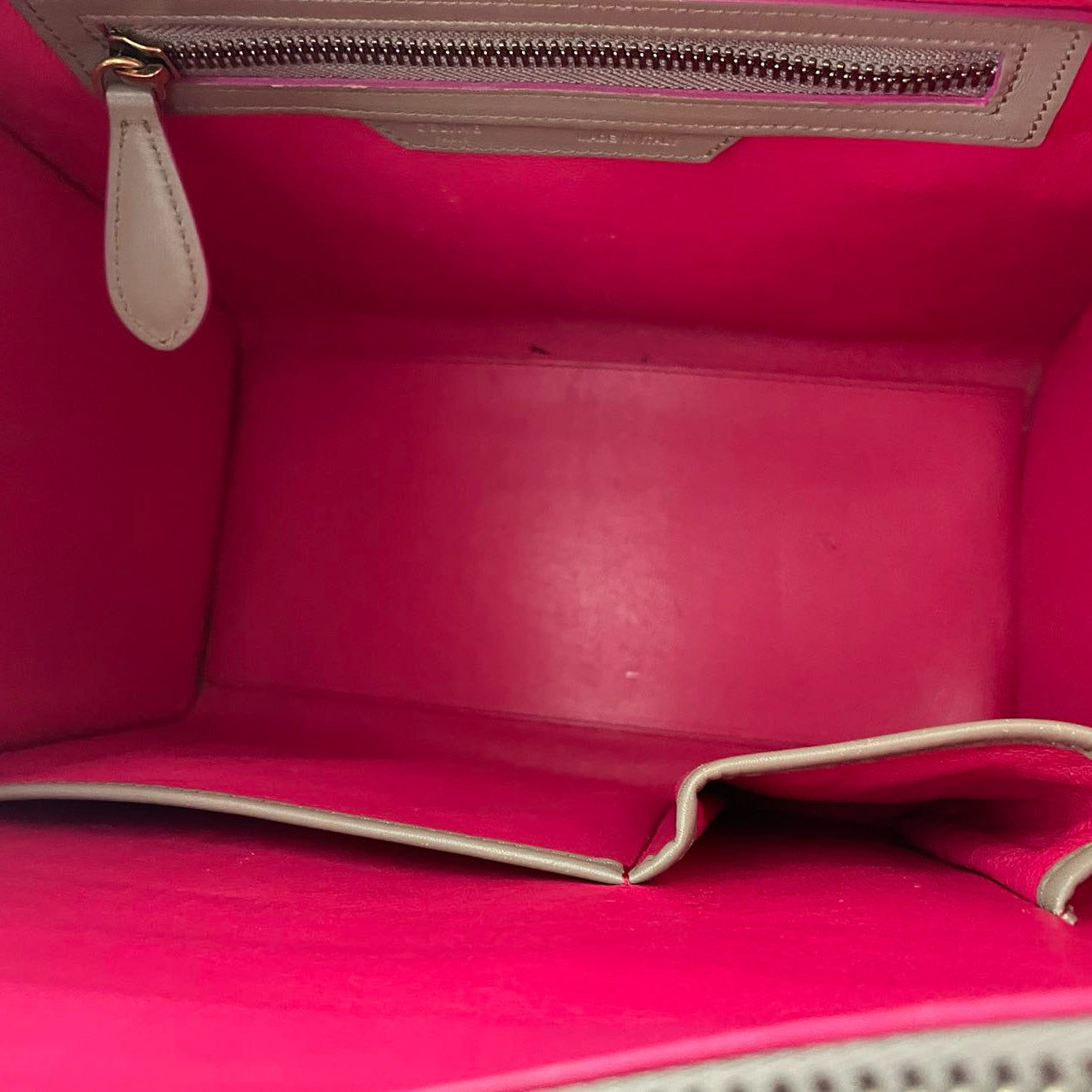 CELINE Calfskin Mini Luggage in Beige