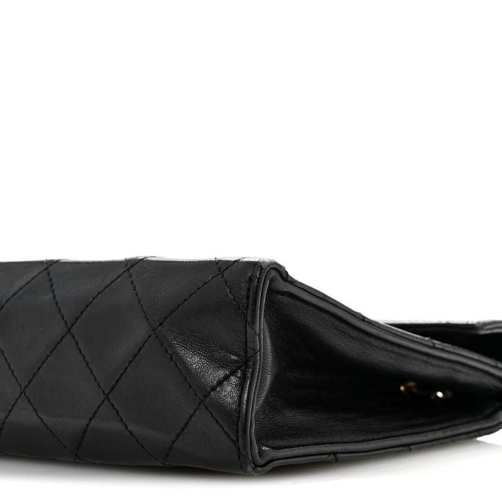 Lambskin Quilted Envelope Flap Black