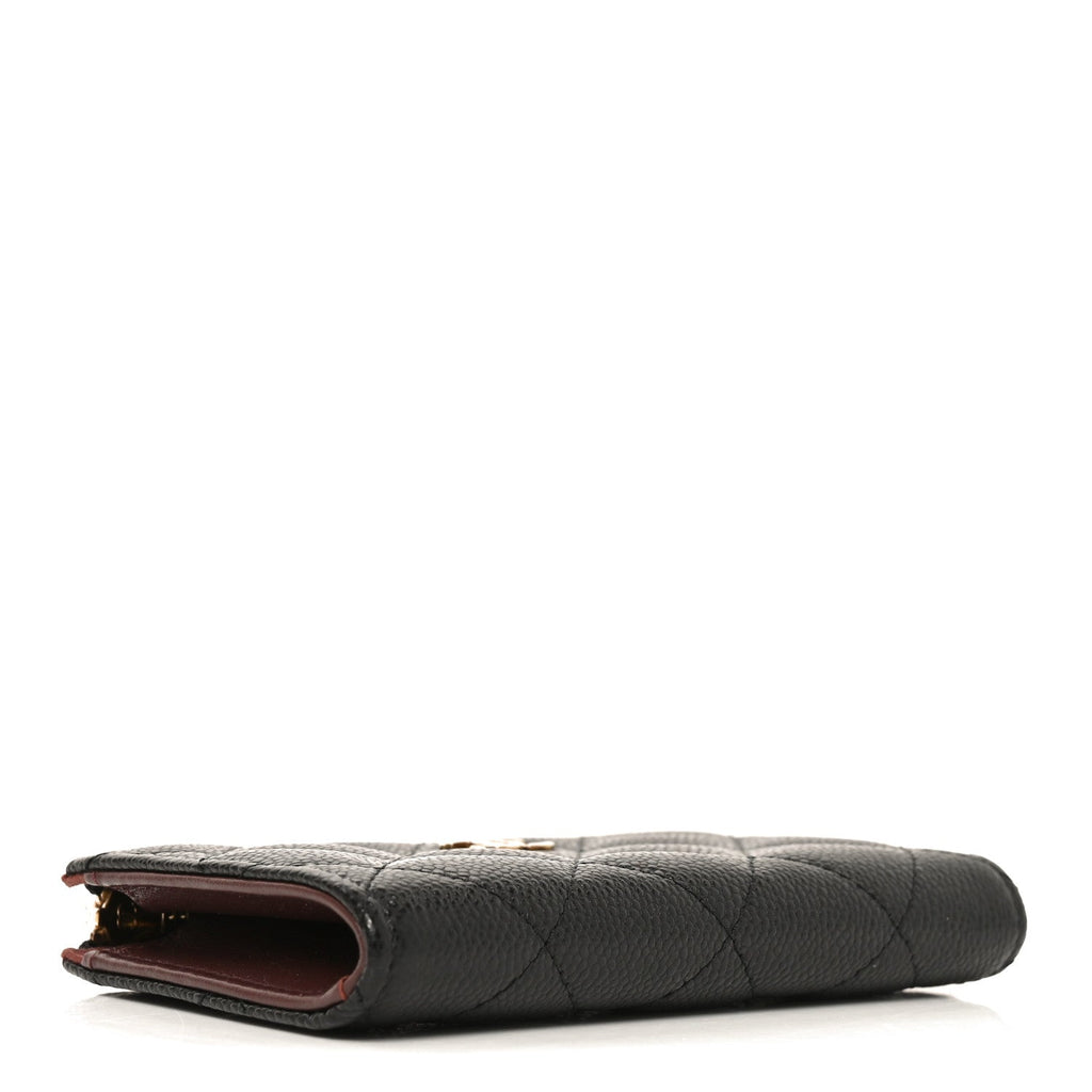 Caviar Quilted Zipped Key Holder Case Black