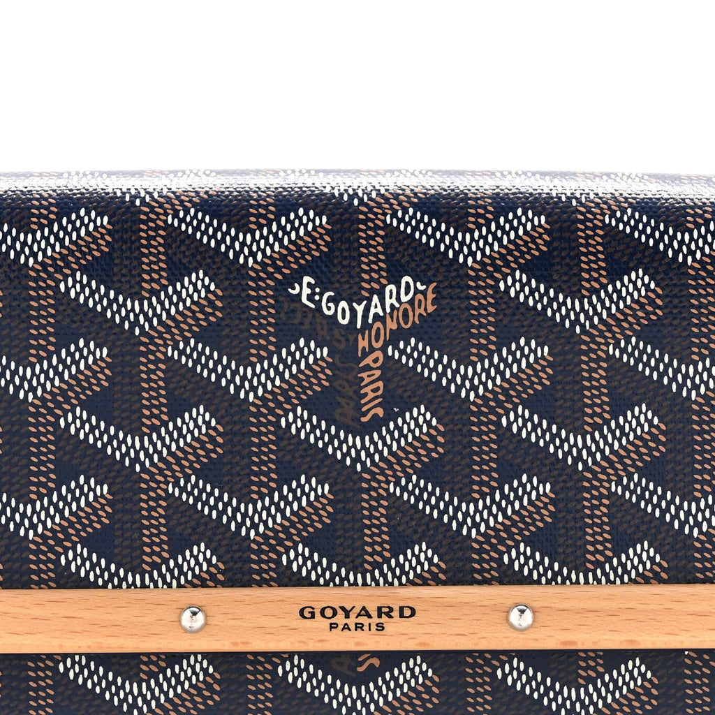 Goyardine Monte Carlo Bois Clutch Navy