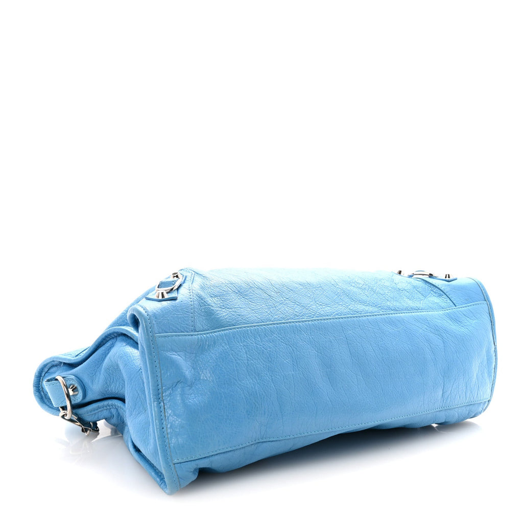 Agneau Classic Silver Hardware City Bleu Azur Clair
