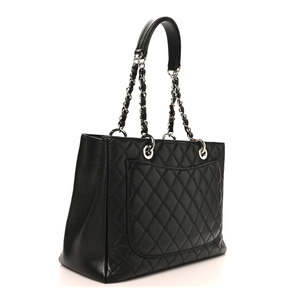 Caviar Quilted Grand Shopping Tote GST Black