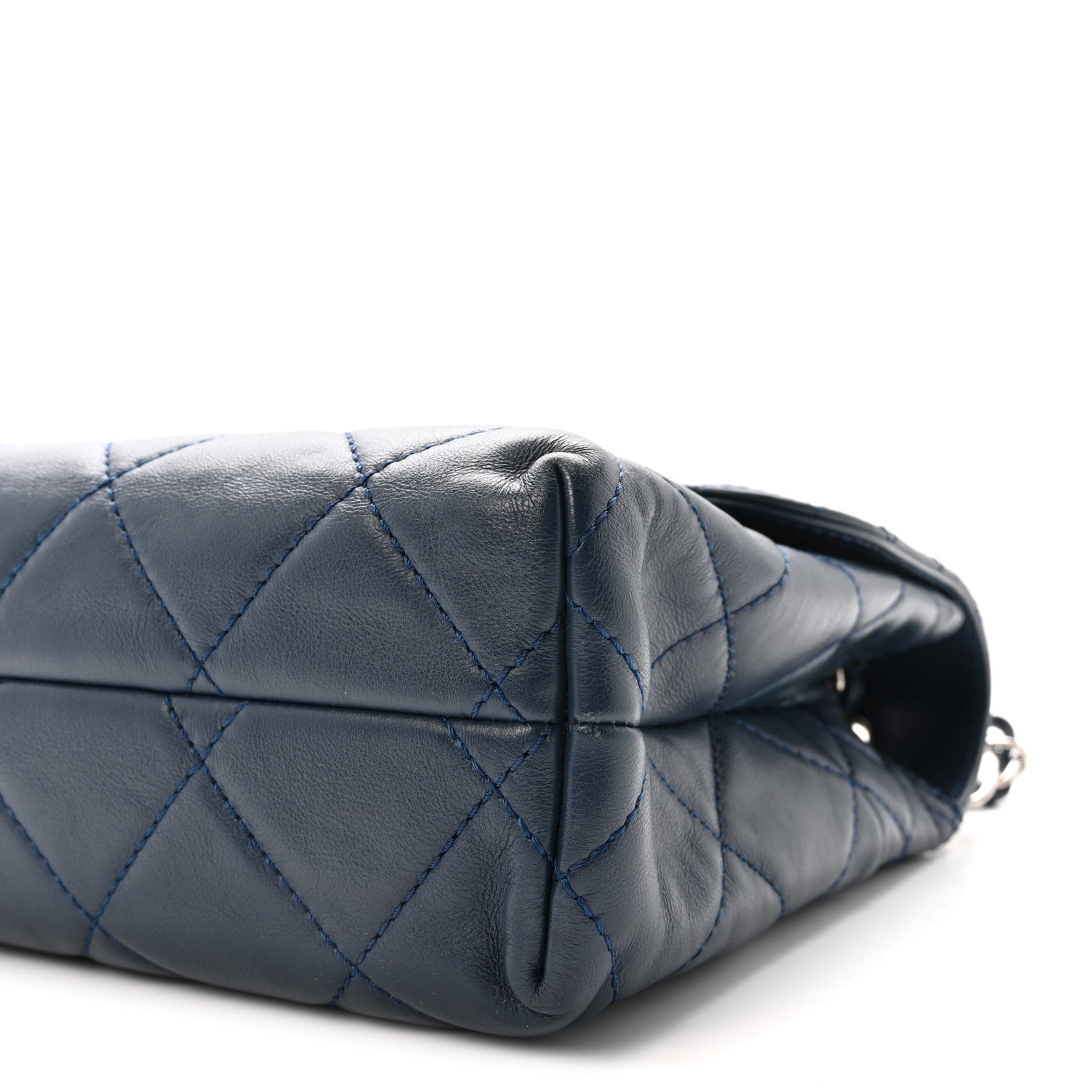 Calfskin Quilted In the Business Flap Dark Navy Blue