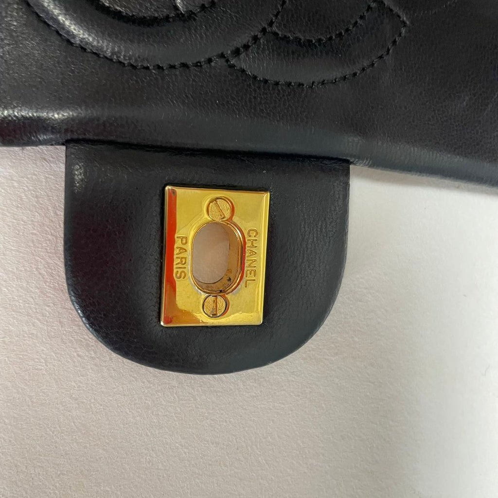 Chanel Vintage Mini Square Classic Flap Lambskin Black 1991