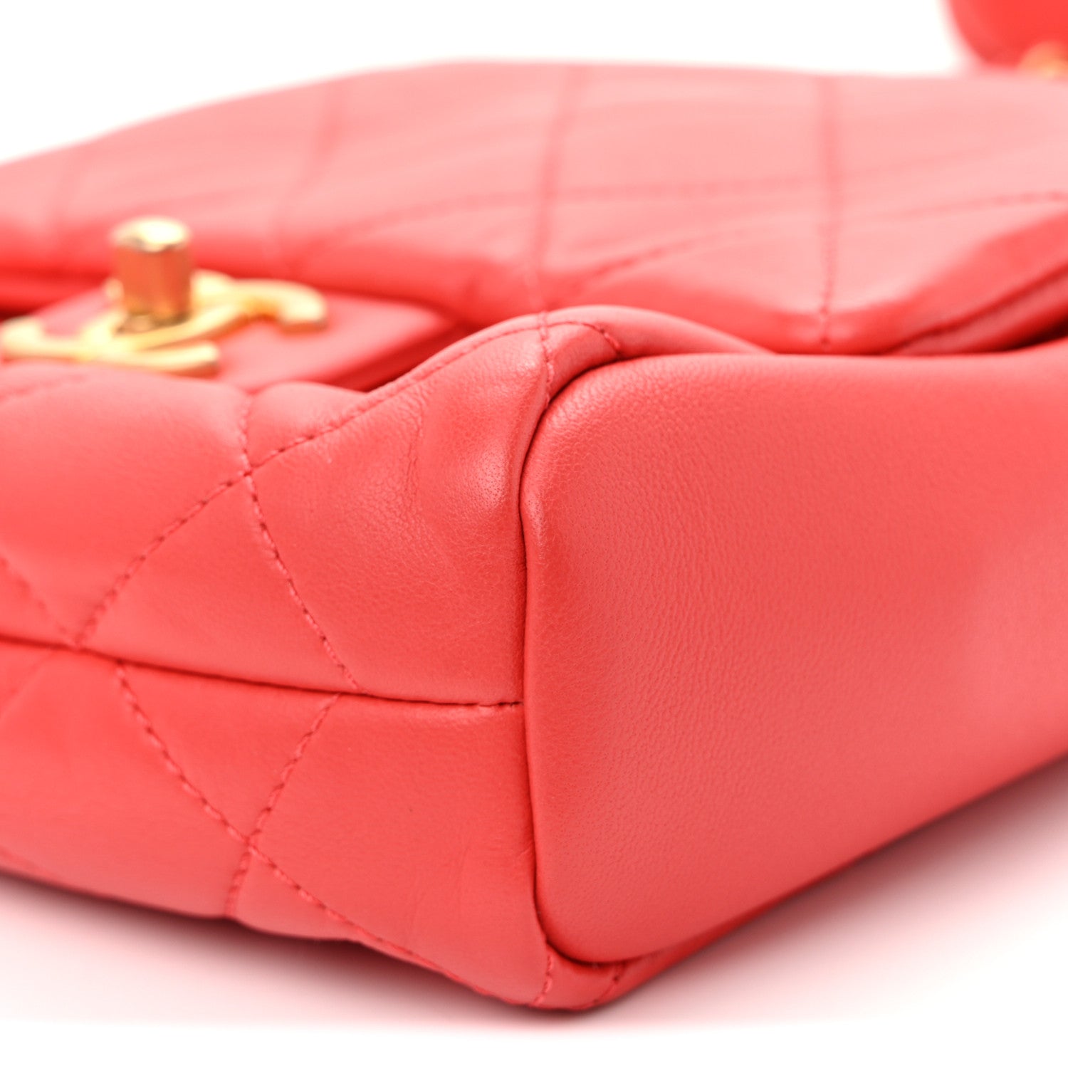 Lambskin Quilted Side-Packs Red
