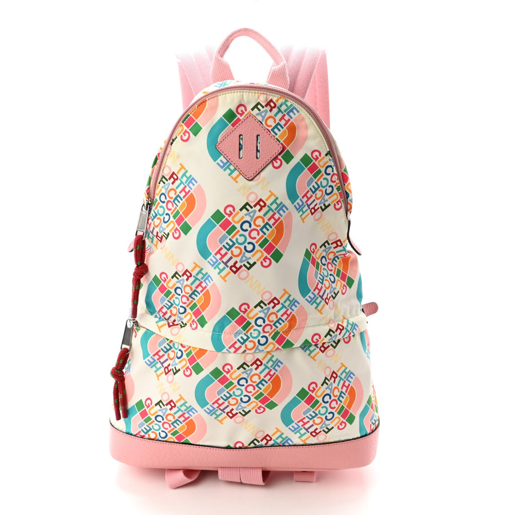X THE NORTH FACE Econyl Nylon Medium Backpack Ivory Turquoise Wild Rose