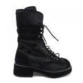 Chanel G39506Y56127 Calfskin Knit Suede Boots