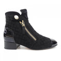 Chanel G34342Y51280 Kid Suede Patent Calfskin Boots