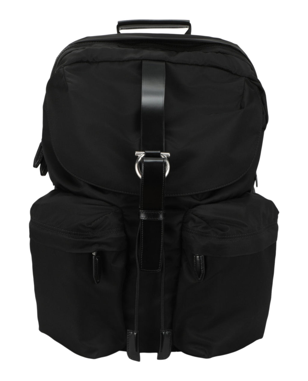 Ferragamo Mens Nylon Gancini Technical Backpack
