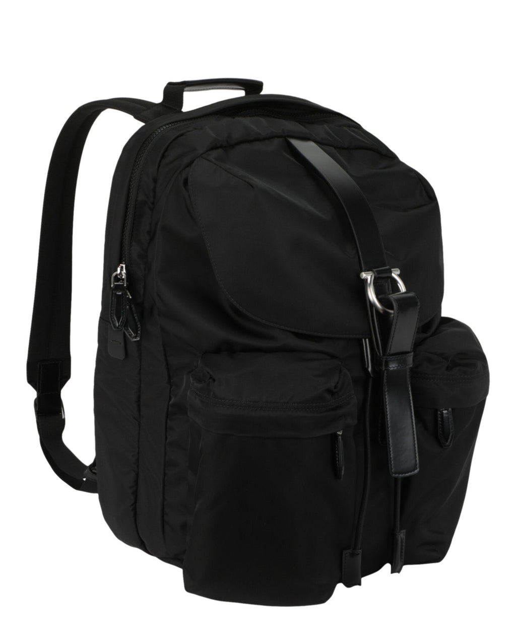 Ferragamo Mens Nylon Gancini Technical Backpack