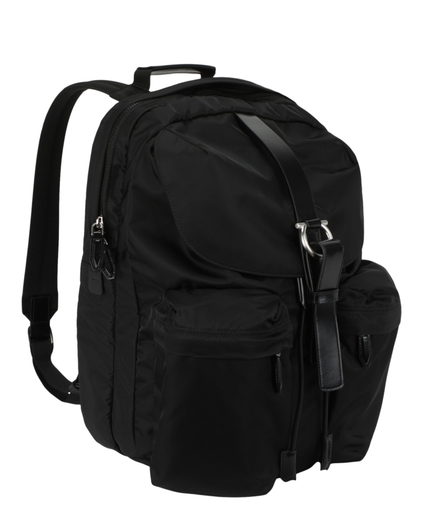 Ferragamo Mens Nylon Gancini Technical Backpack