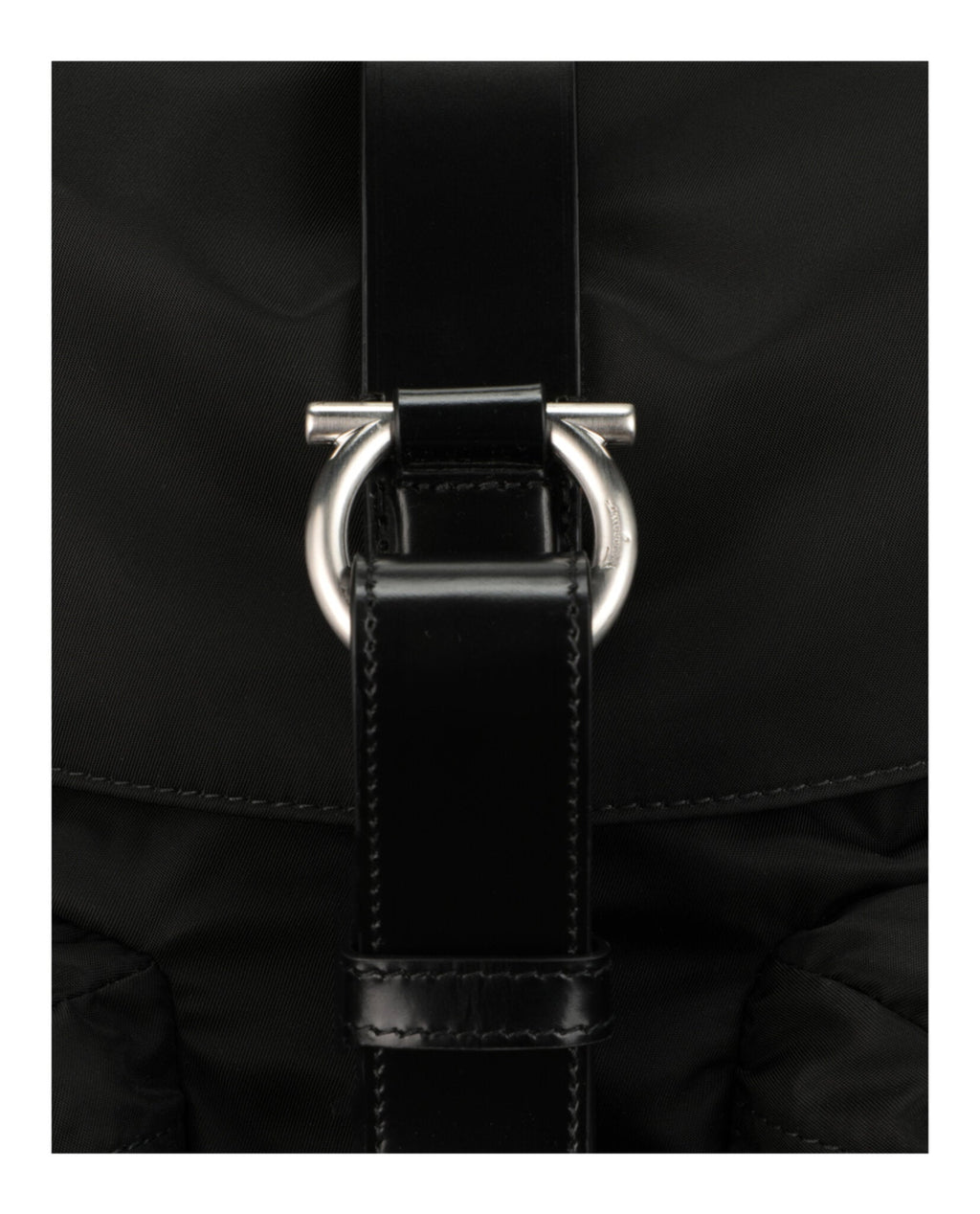Ferragamo Mens Nylon Gancini Technical Backpack