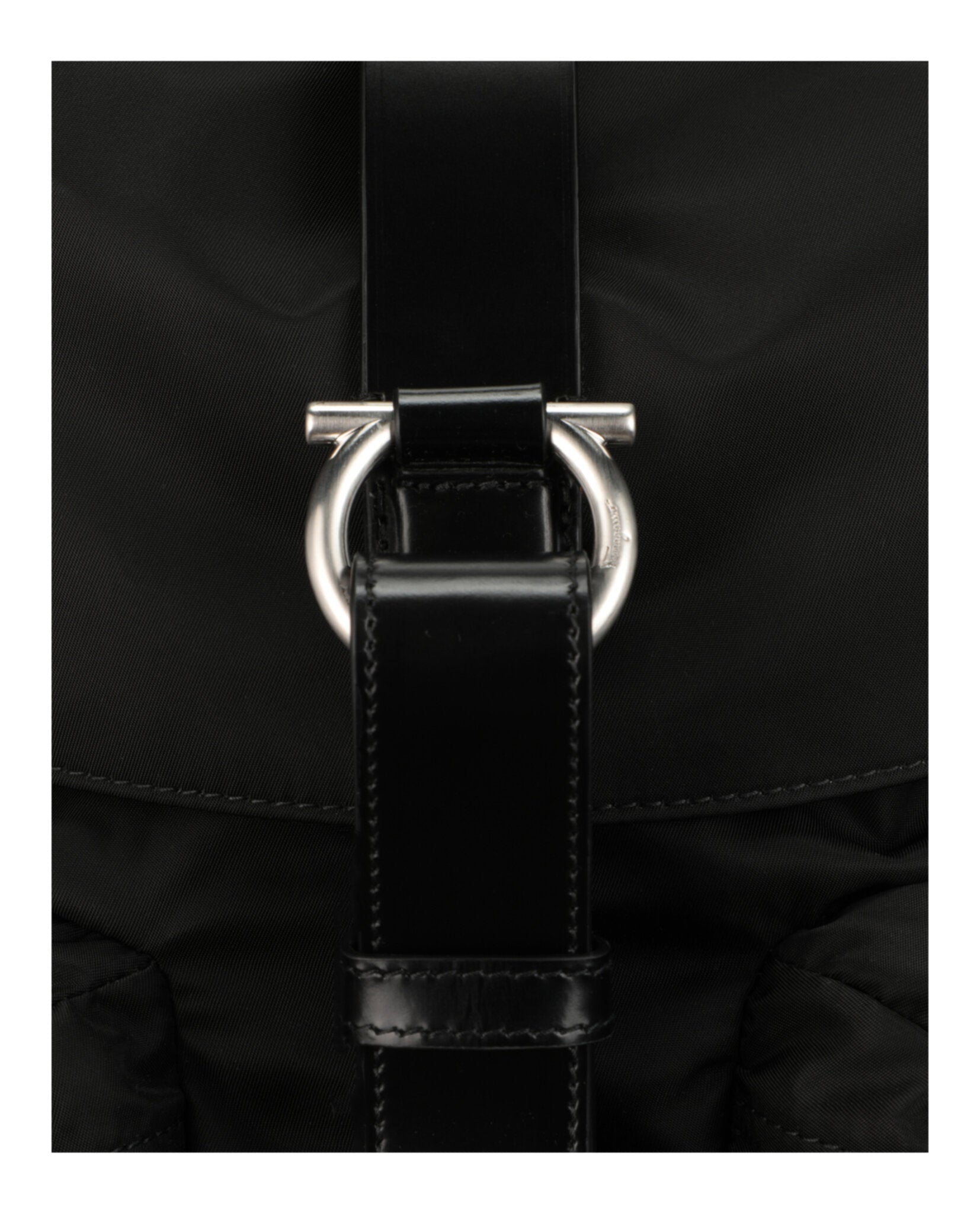 Ferragamo Mens Nylon Gancini Technical Backpack