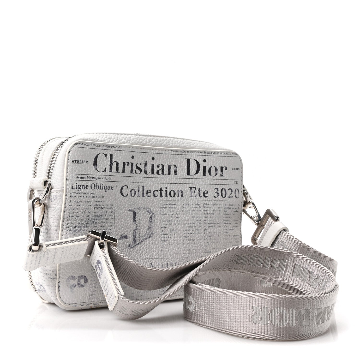 X DANIEL ARSHAM Grained Calfskin Newspaper Messenger White