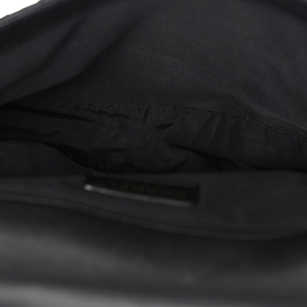 Calfskin Quilted Medium Chain Me Flap Black