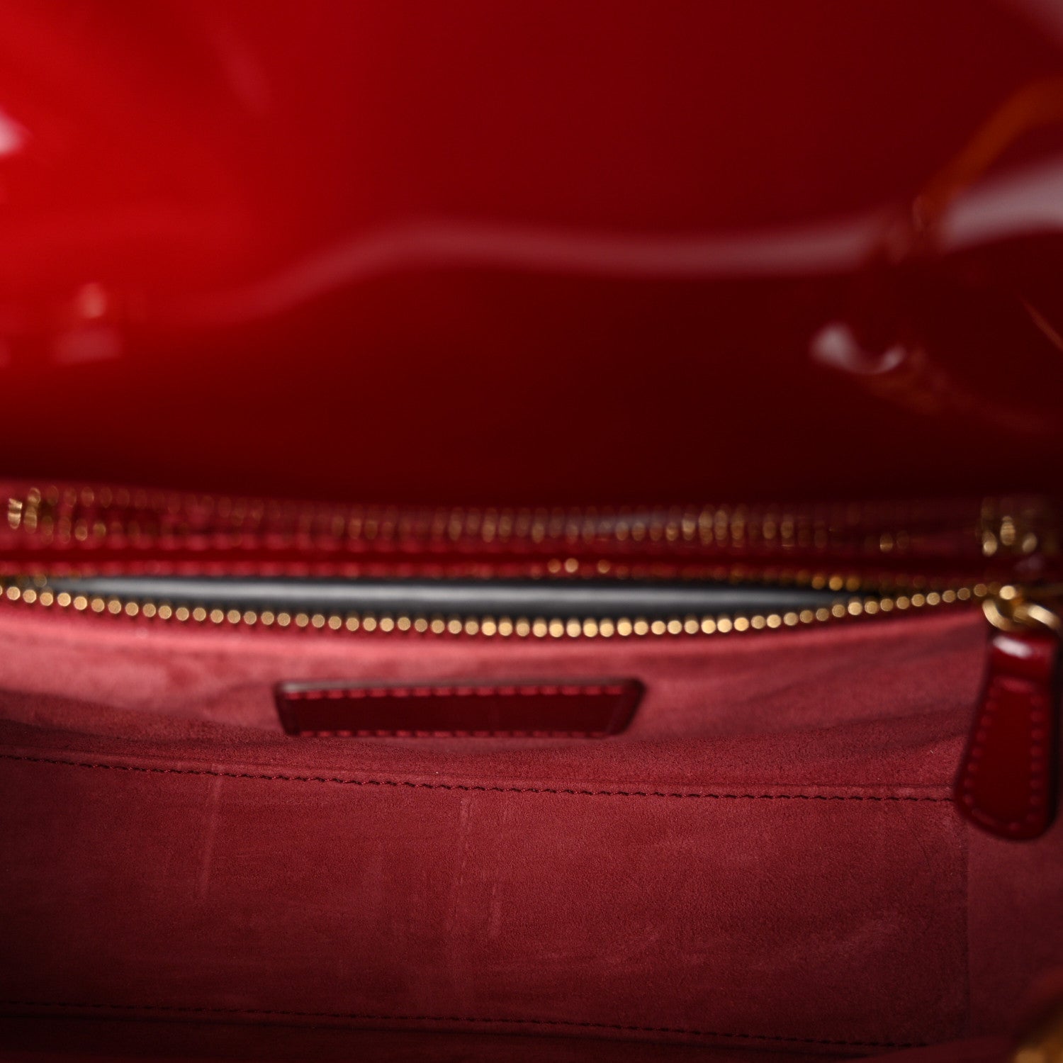 Patent Cannage Small Lady Dior Cherry Red
