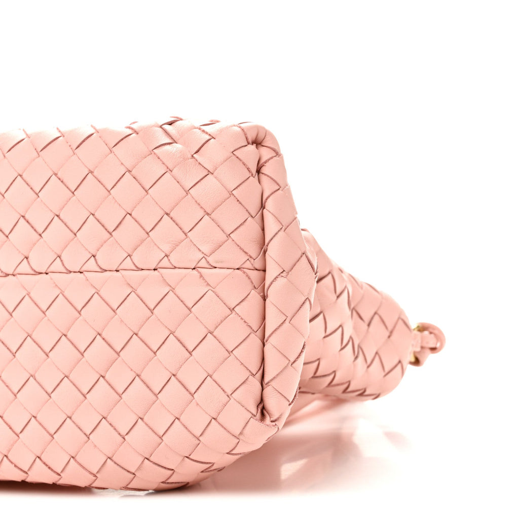 Calfskin Intrecciato Small Pinacoteca Tote Rose Barolo