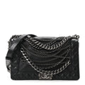 Calfskin Enchained New Medium Boy Flap Black