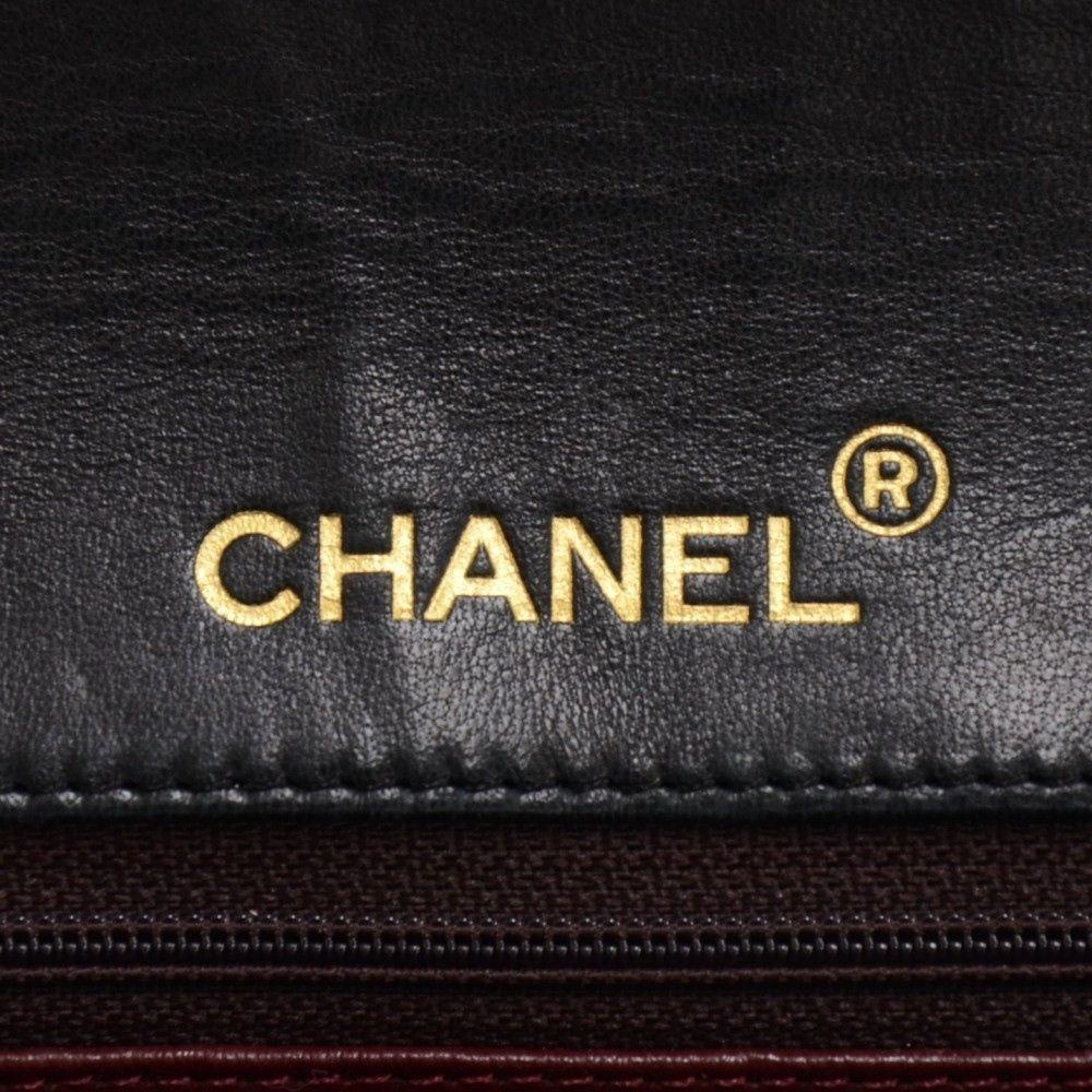 Vintage Chanel 9" Black Quilted Leather Shoulder Classic Flap Bag Excellent CC70