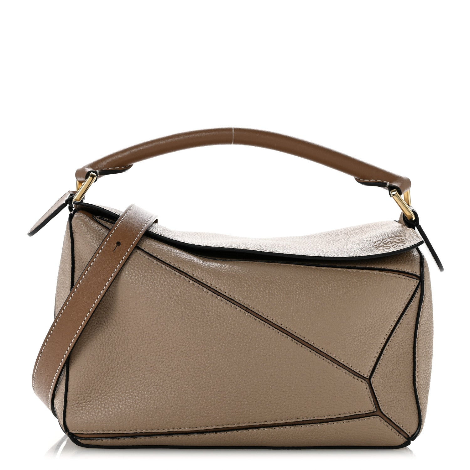 Grained Calfskin Small Puzzle Bag Sand Mink