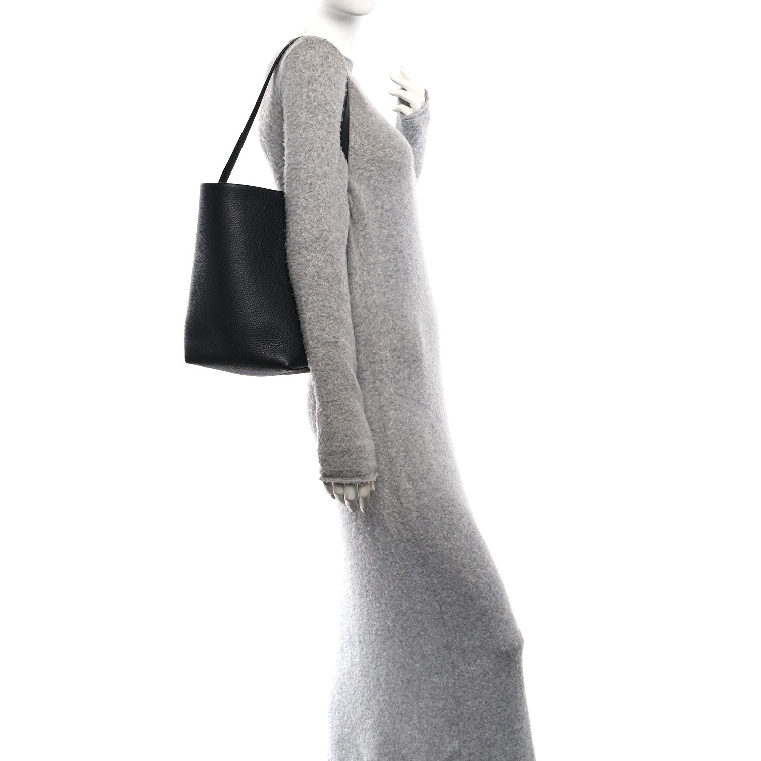 Grained Calfskin Medium N/S Park Tote Black