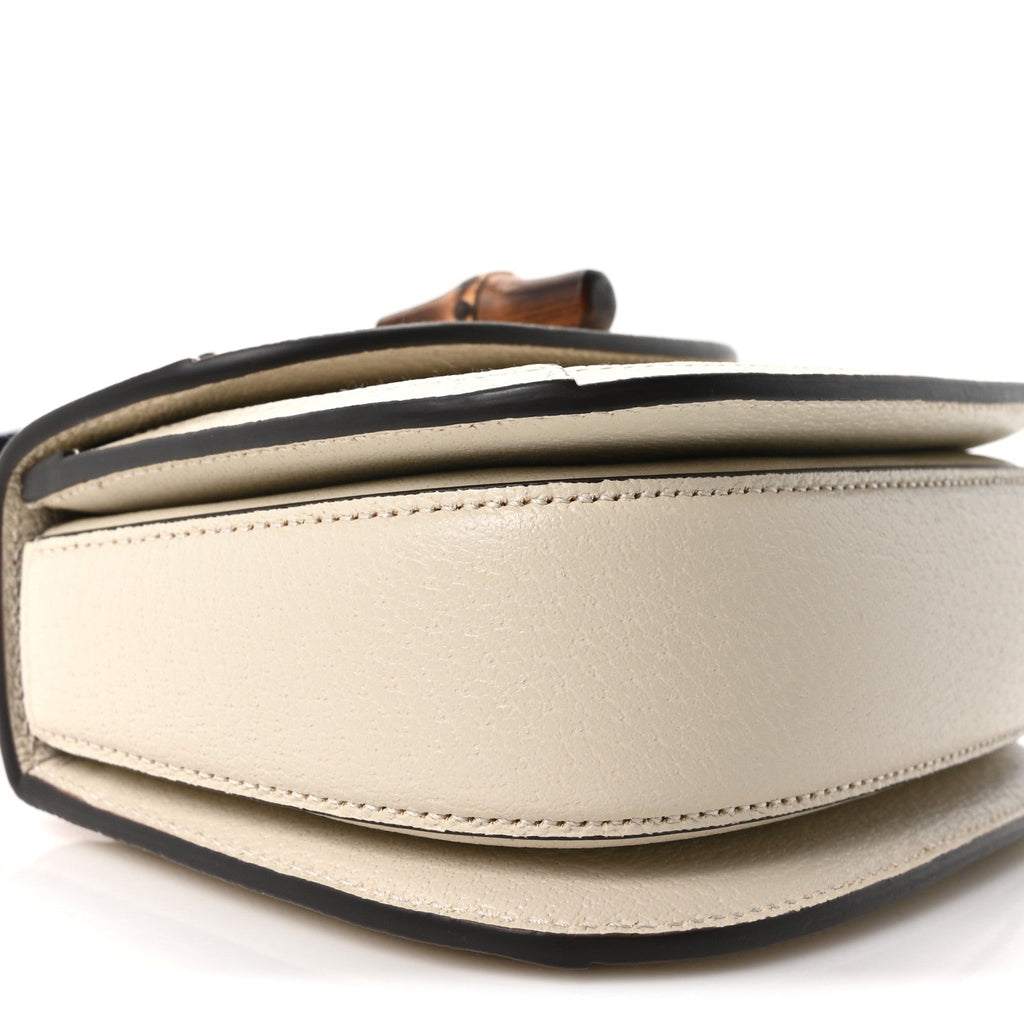 Monogram Jumbo GG Textured Dollar Calfskin Web Small Bamboo 1947 Top Handle Bag Off White