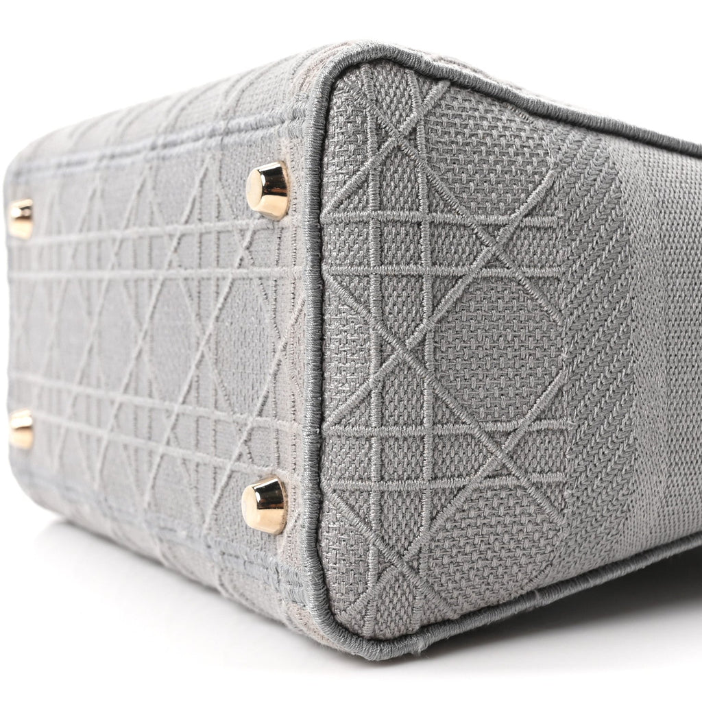 Canvas Embroidered Cannage Medium Lady D-Lite Gray