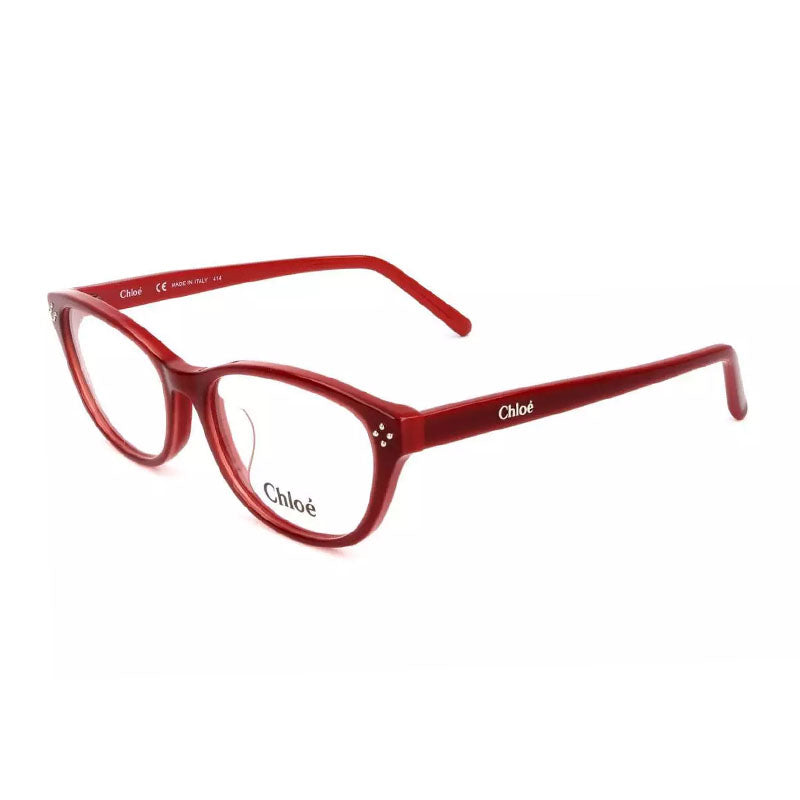 Chloe Eyeglasses Rectangle Full Rim, Bordeaux Frame and Clear Demo Lens Lens CE2651A613