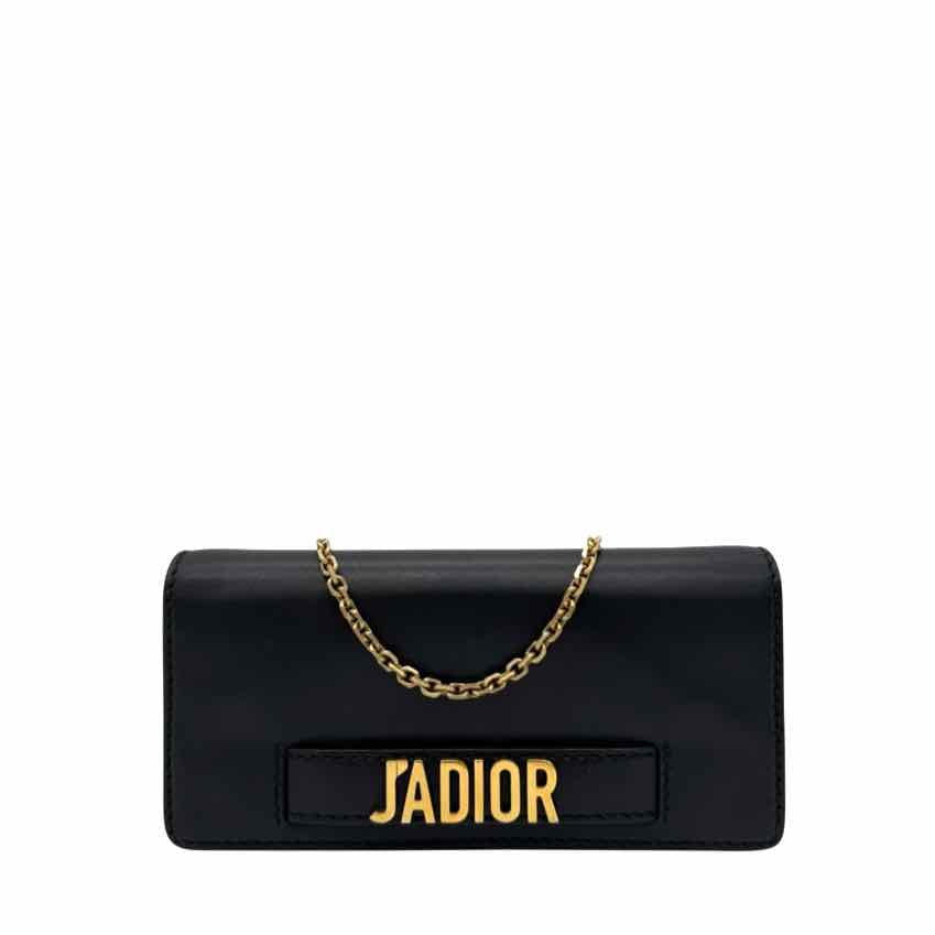 DIOR Calfskin J'Adior Chain Flap Bag Black