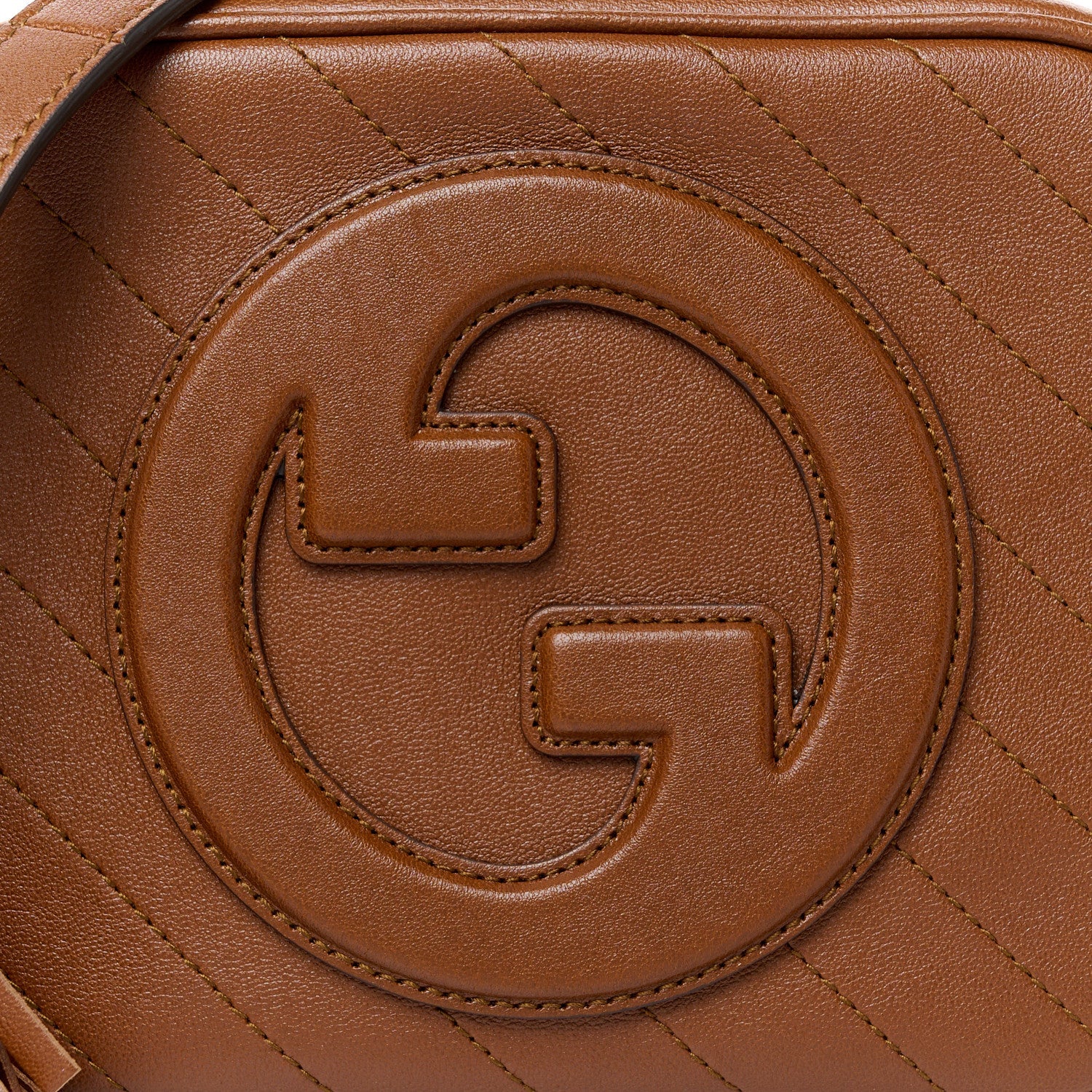 Sakai Be Green Calfskin Diagonal Stitched Small Blondie Shoulder Bag Cuir