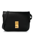 Box Calfskin Medium Classic Box Flap Bag Black