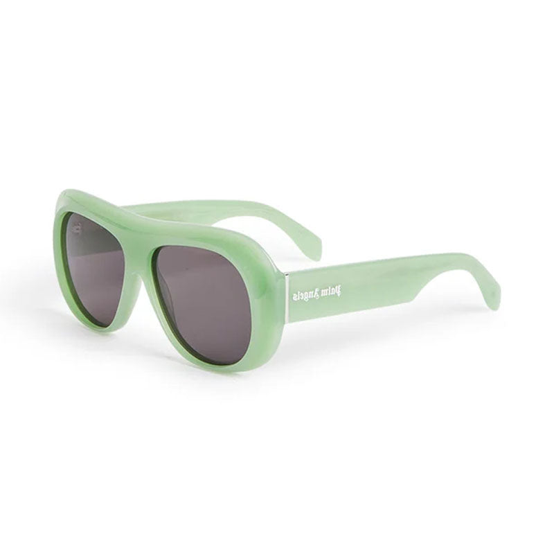 Palm Angels Sunglasses Aviator Full Rim, White Frame and Dark Grey Lens PERI103ELFIN0107