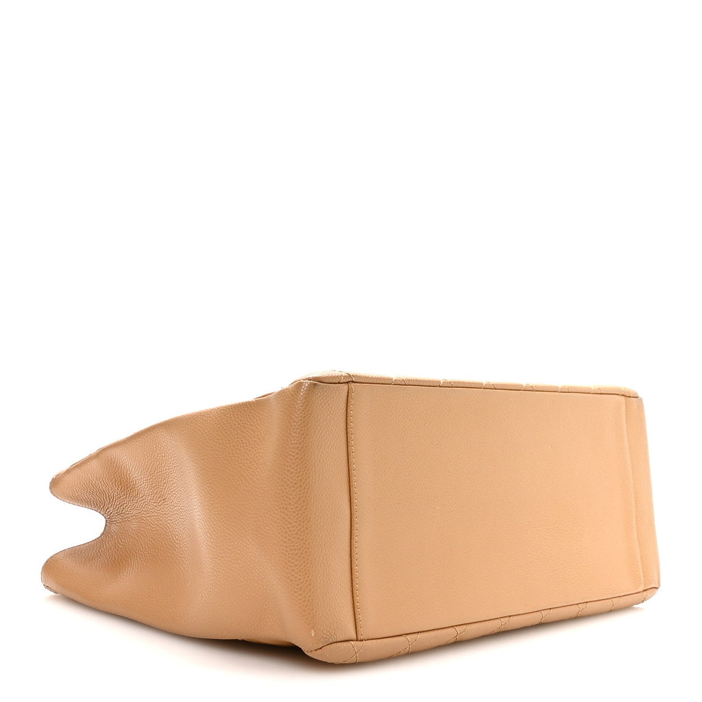 Caviar Quilted Grand Shopping Tote GST Beige