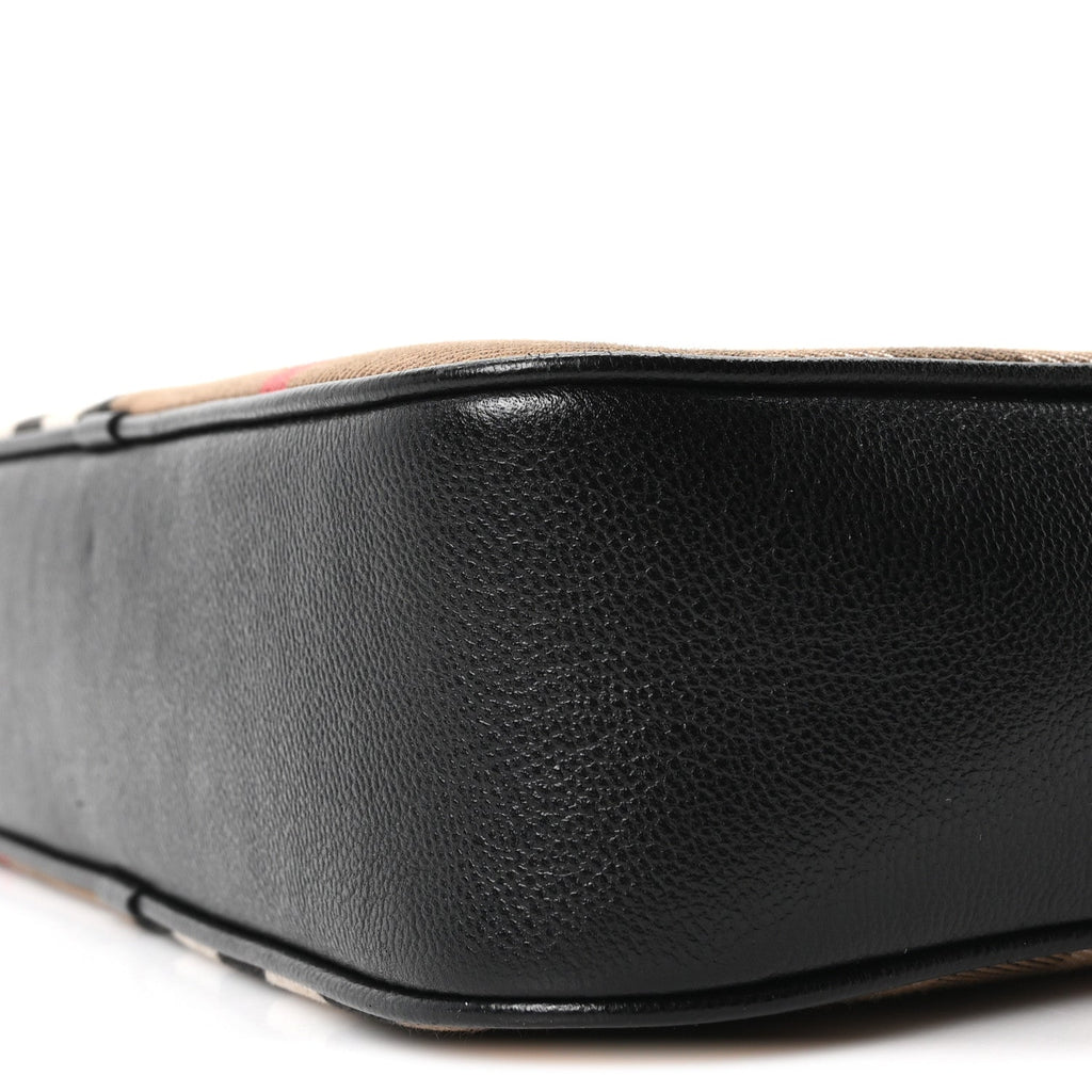 Giant Check Calfskin Large Camera Bag Black