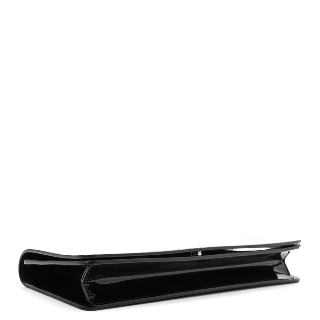 Patent Calfskin Clutch Black